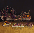 Silver hoop dried floral wall hanging – 12" – handmade boho wall art