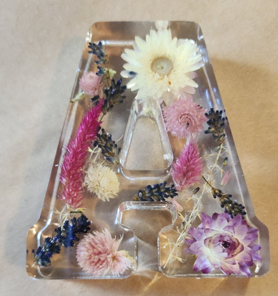 Resin Floral Letter – Farm-Grown Flowers (4")